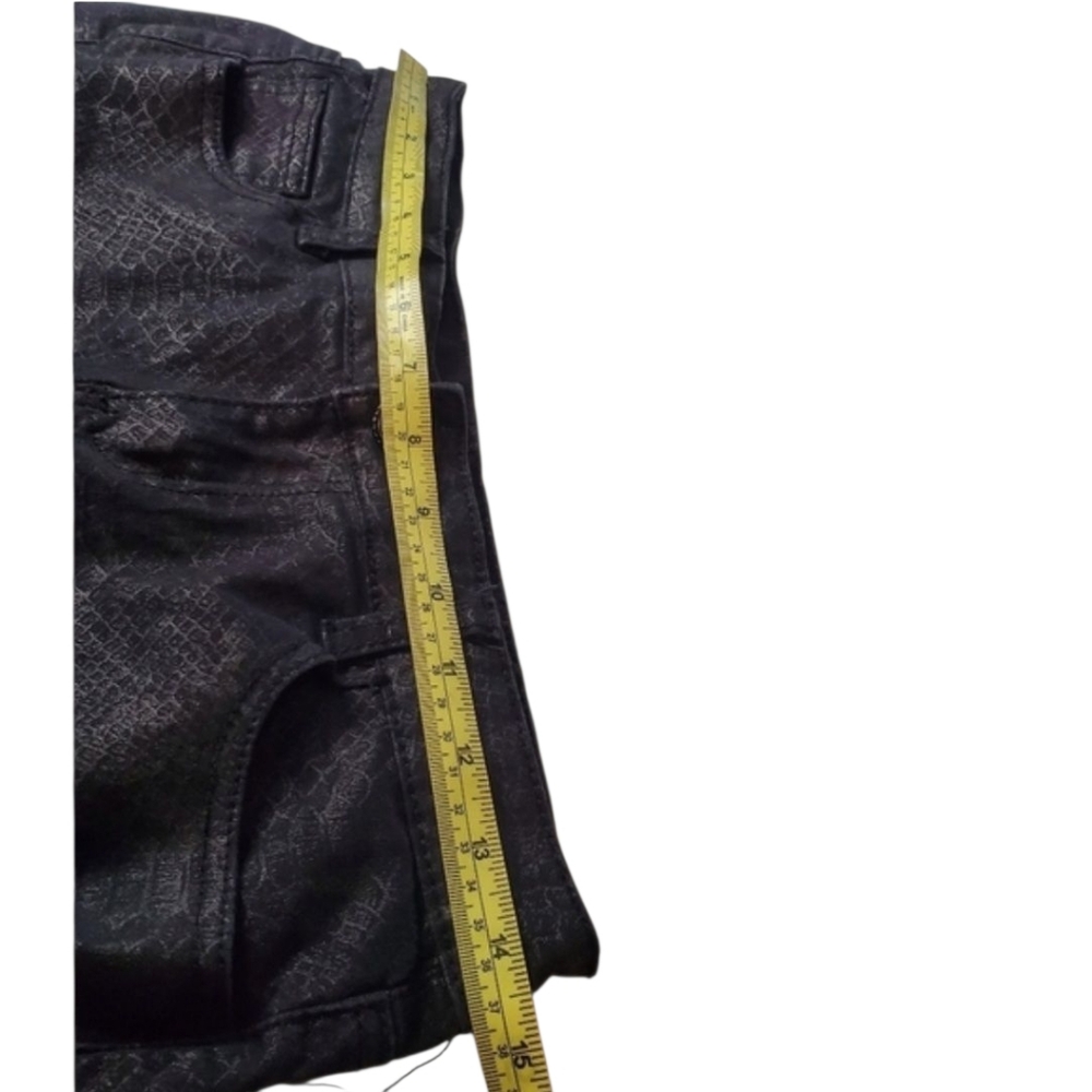 2B Bebe Black Velvet Skinny Pants Animal Print Size:29  High Waist  Ankle-length - Picture 4 of 8